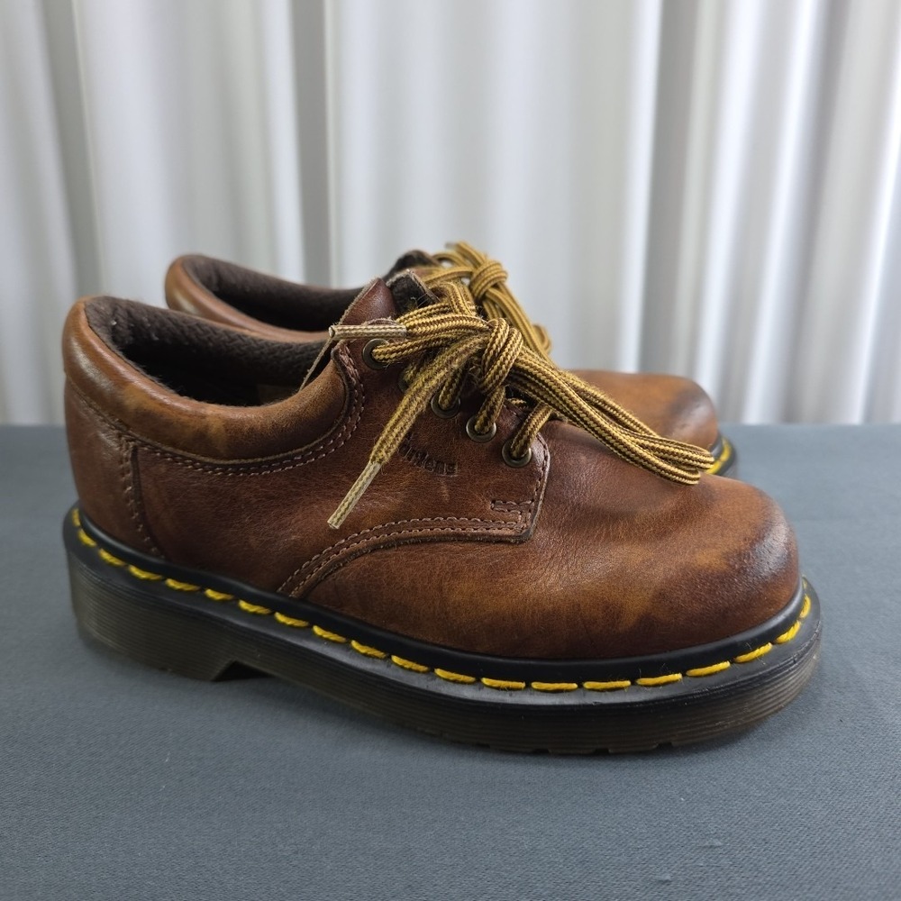 Dr. Martens Kids 13 Lace Up Leather Oxford Shoes Oiled Brown Classic Academia